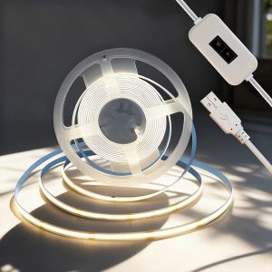 Hand Wave Sensor COB LED Strip Light Linear Lighting USB Flexible Cuttable COB Tape Light with Motion Sensor for Room Decoration