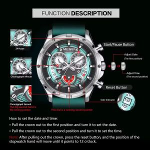 MEGIR 2248 Casual Men Quartz Watch Chronograph Luminous Calendar Outdoor Sports Fashion Watches for Man relojes para hombres