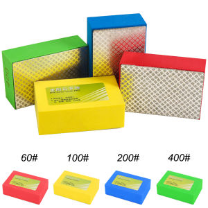 SI FANG Diamond Hand Polishing Pads Tile Trimming Glass Grinding Block Pad Stone Marble Ceramic Abrasive Sanding Disc Metal for Wood Deburring 60 100 200 400 Grit