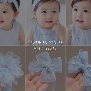 Infant Breathable Thin Head Hat With Bowknot Lace Band