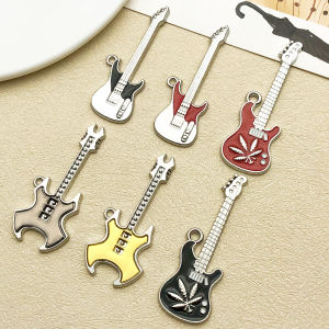 ชุดอุปกรณ์ทำเครื่องประดับ DIY ชาร์มกีตาร์เคลือบอัลลอยด์ 2/6 ชิ้น - ชุดทำสร้อยคอ ต่างหู พวงกุญแจสุดทันสมัย