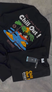 KAOS NEXTIME TSHIRT NEXTIME KAOS PRIA BAJU PRIA KAOS KATUN KAOS OVERSIZE KAOS PRIA CHILL OUT HITAM