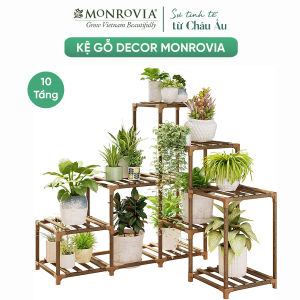 Kệ gỗ decor MONROVIA trang trí trong nhà ban công từ 6 đến 15 tầng mua 1 được 4 tiêu chuẩn Châu Âu