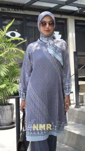 NMR Setelan Celana Kulot Tunik Katun Paris Plisket Vol 2022-6 ( Inc Hijab)