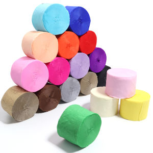 1Roll 4.5cmx25m Crepe Paper Streamers Tissue Paper Roll Flower Craft Making Birthday Wedding Party Balloon DIY Decoration Supply