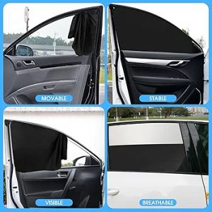 Tirai Mobil Pelindung Panas Kaca Mobil 4 Pcs Sun Shade Sun Visor Universal