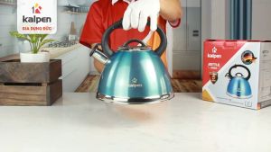 Ấm đun nước inox chính hãng cao cấp KALPEN KK03- 3L còi báo sôi tự động ấm bếp từ bảo hành 5 năm