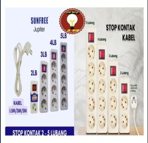 Stop Kontak Listrik 3 Lubang Kabel Arde 3m / 3 Meter KAWASHUKI / SUNFREE