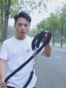 [Hỏa tốc] Dây dắt chó lớn (có vòng cổ) bằng dây thừng bện tết 2 màu siêu chắc chắn NHIỀU SIZE