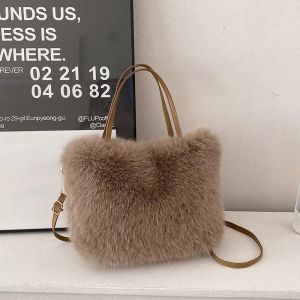 Ultra-Soft Furry Womens Handbag Crossbody Shoulder Bag Small Luxury Trend Autumn Winter New Style Fashionable Daily Use
