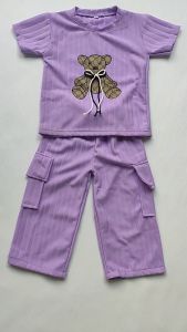 Setelan Cargo Anak Perempuan One Set Cargo Hornet Knit Motif Kartun 1-9 Tahun