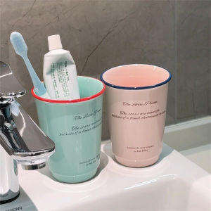 Anti-Mold Antibacterial Ceramic Toothbrush Cup Couple Set High Aesthetic Value Bathroom Wash Cup Smart Home Personal Care Tool