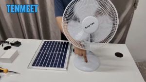 Rickyled แบรนด์ TenMeet พัดลมโซลาร์เซลล์ SOLAR FAN  14 นิ้ว 100W ชาร์จ 9V ใบพัดใหญ่ แบตอึด มอเตอร์เงียบ เย็นไกล พัดลมประหยัดพลังงาน พัดลมโซลาร์ ชาร์จได้