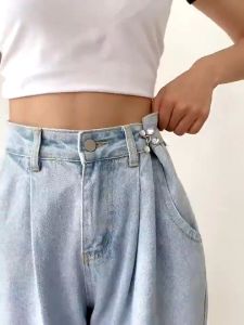 Kancing Jeans Logam Simple & Adjustable Motif Bunga Daisy Kait Pengecil Lingkar Pinggang Celana Model Bisa Dilepas Detachable Waist Button