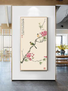 New Chinese Style Decorative Painting Magpie Happiness on Brows Wall Art for Entrance Background Wall Decoration Hanging Picture