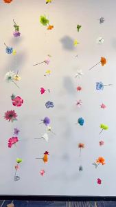 Random 30 Colorful Flowers with Fishing Line for DIY Suitable for Home Decoration Wedding Decor Mall Decoration Outdoor Deco