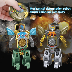 Childrens fingertip gyroscope dual form variable robot stress relieving toy low noise gifts for children and adults