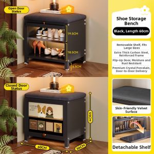 MEISD | Mid-century Style Entryway Shoe Storage Bench
