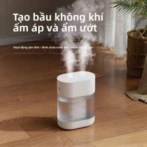 Máy Tạo Độ Ẩm Để Bàn 1L Vòi Phun Kép Tạo Độ Ẩm Máy Lọc Nước Dưỡng Ẩm Chạy Bằng USB Hoạt Động Êm Ái Cho Gia Đình
