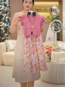 Tagkita | Floral Cotton Short Sleeve Top & Wide Leg Pants Set