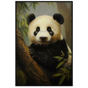 Tranh gấu trúc dễ thương. Tranh treo tường dán tường sơn dầu canvas trang trí. CGI-1983