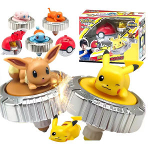 Takara Tomy | Pokemon Elf spinning top Gyro ball action figure figurine Pikachu Charmander Squirtle Mew Eevee launcher kid battle game toy set