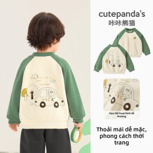 CUTEPANDAS | Áo khoác bóng chày hoạt hình thường ngày cho trẻ em mùa thu