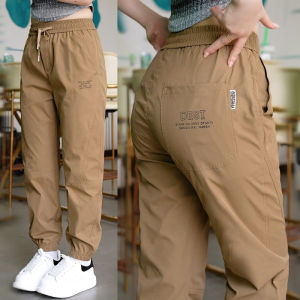 ผ้าไหมน้ําแข็ง Casual Workwear กางเกงหลวม Cuffed ฤดูร้อน Ultra-Thin Qui-DRY กีฬายาวกางเกงสบายๆกางเกงหลวม Y2k กางเกง