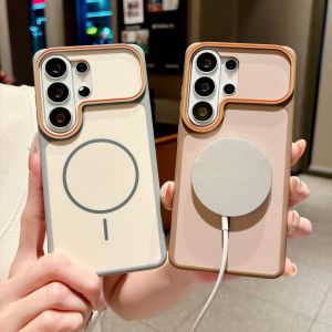 Ốp lưng điện thoại cho Samsung Galaxy S23 S24 S25 S26 Ultra S26 Plus Tương thích với MagSafe nam châm tích hợp màu đen Camera đầy đủ và bảo vệ cấp quân sự Ốp lưng điện thoại mờ mờ chống sốc chống trượt