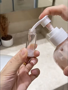 Pelise 5 Pack Airless Pump Bottles Travel Size Lotion Bottle Lotion Container Refillable Cosmetic Pump Dispensers for Foundation Moisturizer Shampoo Toiletry(15ml+30ml+50ml+80ml+100ml)