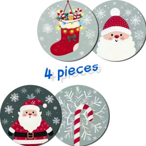4-piece set - Wooden table mats non-slip and heat-resistant for tabletop protection dining table decor and restaurant gifts