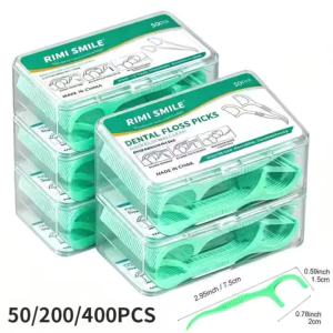 Combo Chỉ Nha Khoa Bạc Hà - 100 Chiếc Túi Đựng Tại Nhà & 50 Chiếc Hộp Đựng Du Lịch Chỉ Nha Khoa Mỏng Chắc Chắn Làm Sạch Răng Chất Liệu PE