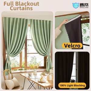 SHULIAN | Full Blackout Insulation Sunscreen Easy-to-Install Curtain