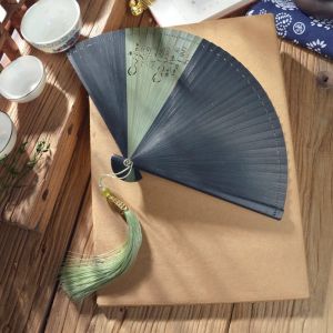 Miniature New Chinese Style All Bamboo Folding Fan Portable Summer Companion Handmade Carved Floral Design Traditional Fan