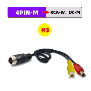 QXNY 4Pin Hàng Không Đầu Nam/Nữ Sang RCA AV Nữ DC Cáp Chuyển Đổi Cho Xe Phía Sau Camera Màn Hình Cáp Video