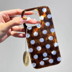 Ốp Điện Thoại TPU Hình Tròn Màu Nâu Hàn Quốc Dành Cho iPhone 17/16/15/14/13/12 Pro Max 7/8/SE 2020/2022 - Chống Xước Chống Trơn Bề Mặt Mờ