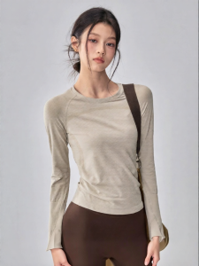 FITNESSGIRL | Sweat-wicking Slim-fit High-elasticity Seamless Long-sleeve Sport Top