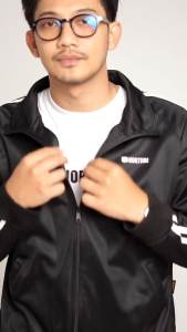 NORTHRE Jacket Tracktop Crossguild Black two strips NTbasic