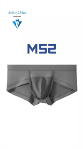 Mens Boxer : Modal Fabric Half Mesh Pouch 3D Design Boxer Brief Trunks (M52)