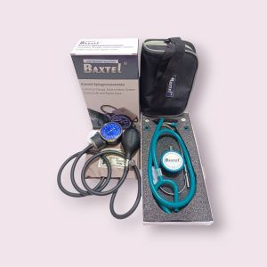 Baxtel Aneroid Sphygmomanometer Blood Pressure Monitor With Teal Deluxe Stethoscope