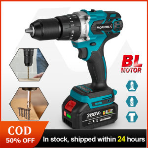 18V 13mm 20+3 Torque Brushless Electric Impact Drill 3 in 1 Cordless Electric Screwdriver 480N.M Electric Drill for Makita 18V Battery