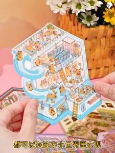 MAINAN ANAK DIY STICKER 3D MINIATUR SPACE KARAKTER CAPYBARA HELLOKITTY LANDSCAPING