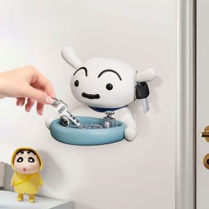 Cute Waxed Pencil Shin Mini Key Storage Rack Entrance Way Decorative Hanging Shelf Hook Wall Mounted Resin Material Home Decor