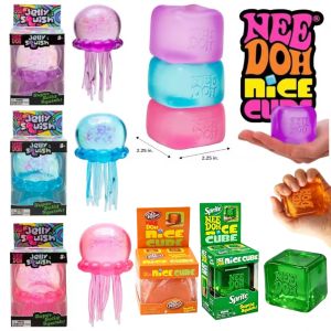 NeeDoh  Trending Jellyfish & Cube Squish Toy Soft Jelly Squeeze Stress Relief Fidget Toy Sensory NeeDoh for Kids & Adults