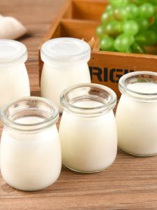 Heat Resistant Glass Jelly Cup with Lid for Baking Oven Caramelized Pudding Yogurt Container Kitchen Storage Sealed Jar