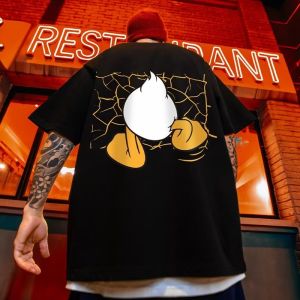 plus Size Mens T-Shirt Short Sleeve Loose Fit round Neck Fat Guy Summer Fashionable Top Printed Casual Cotton Sweatshirt