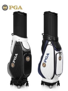 PGA | Extendable Hard Shell Airline Checked Golf Bag With 360 Degrees Wheels and Rain Cover