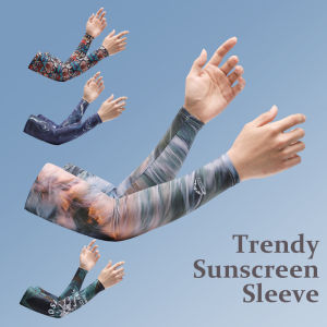 Summer UV Protection Arm Sleeves Ice Silk Cooling Breathable Sweat-Wicking Trendy Covers for Cycling Fishing Driving Outdoor
