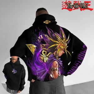 Bandai | 2025 Classic Anime Yu Gi Oh Character Dark Game Printed Mens Autumn and Winter Thick and Wide Y2K Halloween COS Wide Hoodie