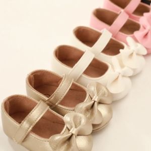Baby White Bowknot Princess Shoes Summer Spring And Autumn Baby Shoes Preschool Walking Shoes White Baby Bed Shoes Comfortable Soft Sole Velcro Baptist Shoes